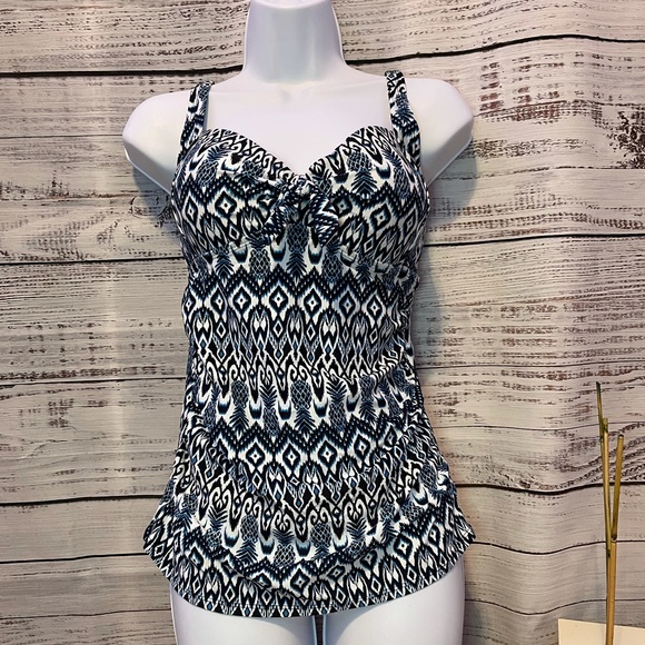 💥 Blue & White Tankini Top | Size Small - Picture 3 of 11